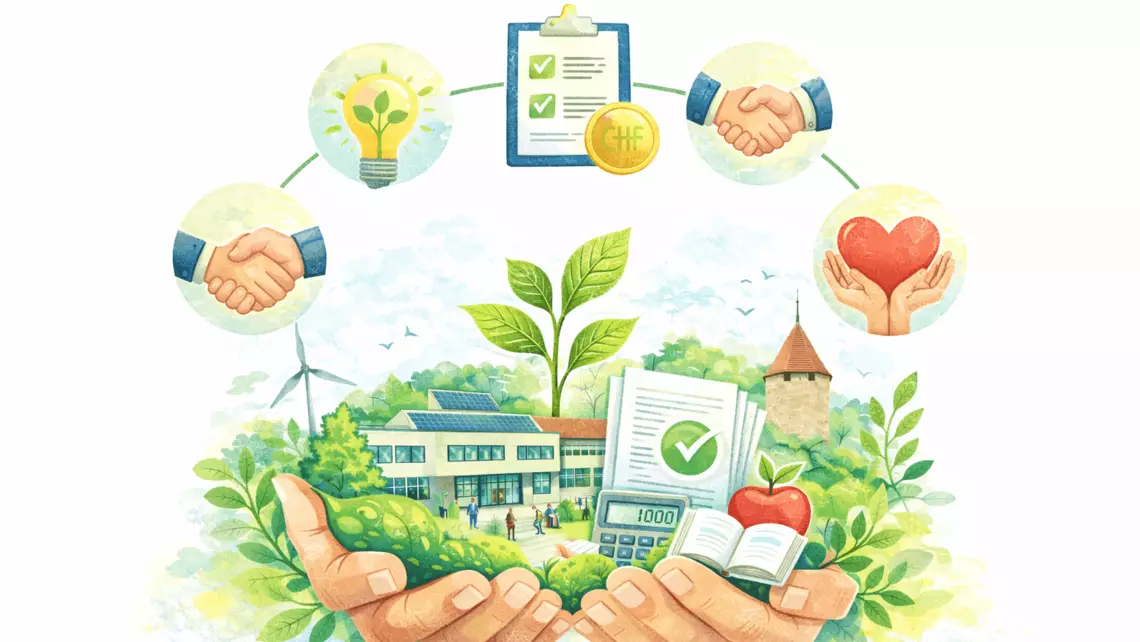 deux mains portants différents éléments en lien avec la durabilité